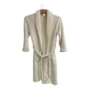 Barefoot Dreams CozyChic Robe Womens 1 - S/M Ivory Bathrobe Belted Lounge Soft